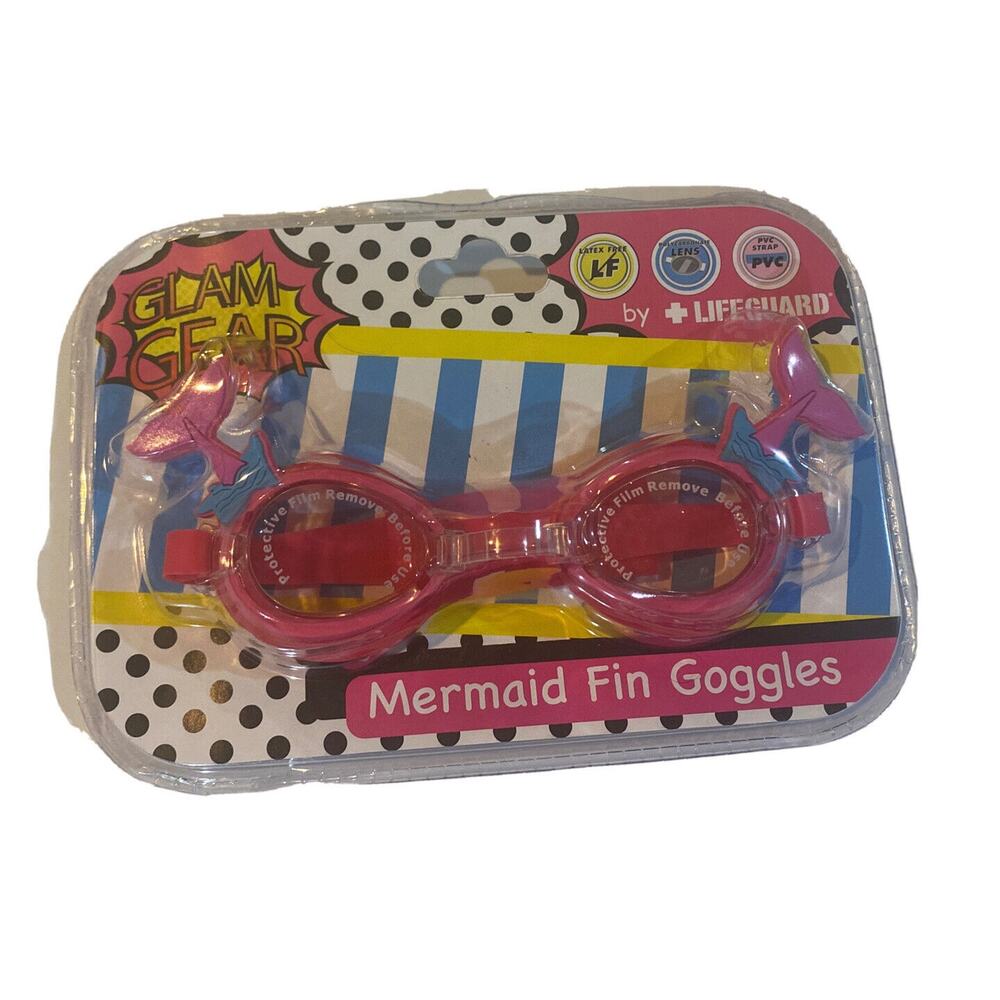 Glam‎ Gear Mermaid Fin Swim Goggles Pink ADORABLE By Lifeguard